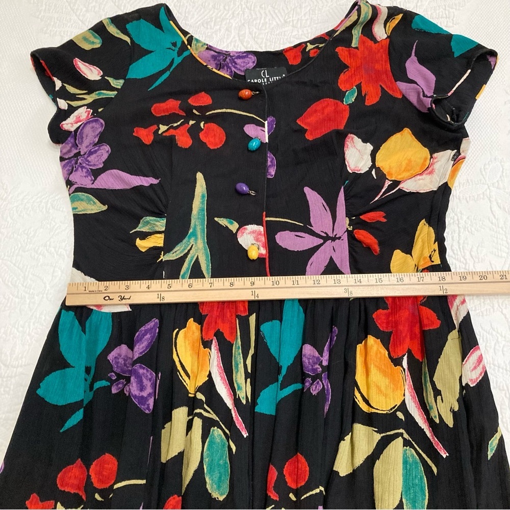 Vintage 90s Carole Little bright floral Artsy maxi dress size 16 - Picture 8 of 15